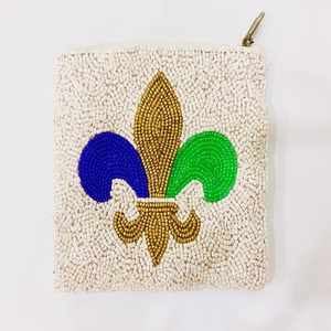 Pochette porte-monnaie perlée Mardi Gras Nouvelle-Orléans, pochette organisatrice, fournisseurs de défilés Mardi Gras 2023, portefeuille à monnaie perlé - Product Image 5