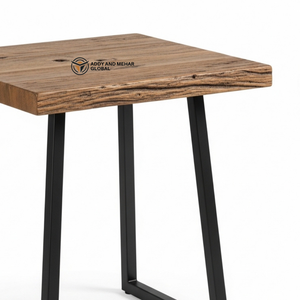 Taburete de Madera Industrial Moderno con Cajón y Base Metálica, Taburete de Almacenamiento Contemporáneo de Lujo para Dormitorio y Almacén - Product Image 2