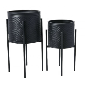 Wholesale Price Powder Coated Antique Finished Outdoor Garden Decoration Metal Iron Round Shape <b>Large</b> Planters Made In India - Product Image 1