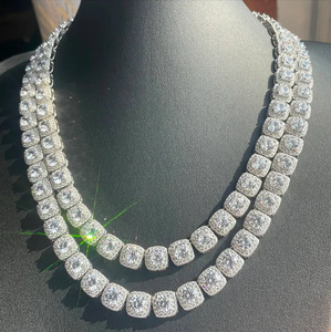 Women's 18K Gold Plated Cushion Cut Diamond Statement Necklace Geometric Fashion Party Jewelry Zinc Alloy Box Chain - Product Image 4