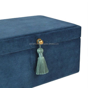 กล่องใส่เครื่องประดับทำมือจากผ้าและเรซิ่น พร้อมลายผ้าสุดหรู ชุด 3 ชิ้น มีหลายขนาดและหลายสี - Product Image 4