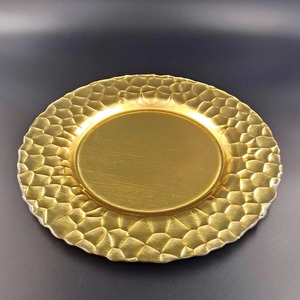 Irregular Metal <b>Decorative</b> <b>Plate</b> Polished Finish Glam Design Handmade Solid Pattern - Product Image 6