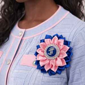 เข็มกลัดดอกไม้ผ้าซาติน JJOA สำหรับชมรมแจ็คแอนด์จิลล์ ประดับด้วยเข็มกลัดผ้าซาติน เครื่องประดับตกแต่งเสื้อผ้าสไตล์กรีก ของขวัญสำหรับสมาชิก - Product Image 3