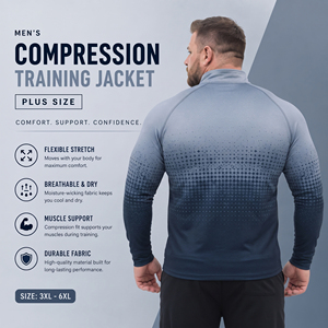 Men's Plus Size Training <b>Jacket</b> Stand Collar Sublimated Compression <b>Jackets</b> Men Gym Fitness Full Zipper Men Jogging Wear <b>Jacket</b> - Product Image 2