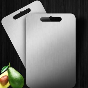 Planche à découper rectangulaire en acier inoxydable, antidérapante, facile à nettoyer, durable, non toxique, pour la cuisine - Product Image 1