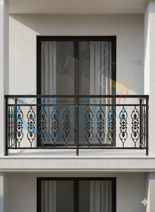 ราวกันตกระเบียงเหล็กหล่อสีเทาแบบไร้กรอบทันสมัย พร้อมการเคลือบป้องกันน้ำและรังสียูวี ป้องกันสนิม รับประกัน 5 ปี - Product Image 2