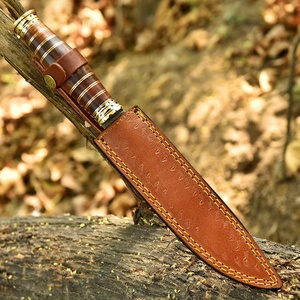 Couteau de survie et utilitaire A&M Enterprises en acier Damas de qualité industrielle avec manche en bois, idéal pour le camping et la chasse (OEM) - Product Image 3