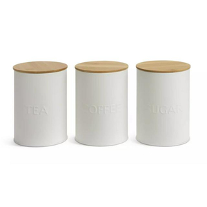Recipiente de Almacenamiento Metálico Negro Mate Minimalista con Tapa Hermética de Bambú, Organizador de Cocina Multiusos para Hisopos y Bolas de Algodón - Product Image 3