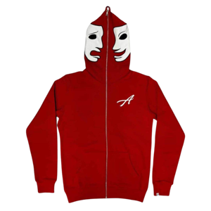 Sudaderas con Capucha Azules para Hombre, Diseño de Máscara, Corte Regular, Casual, 100% Algodón, Tejido de Punto, Logotipo Estampado en la Parte Delantera, Invierno, Bordado 3D - Product Image 4