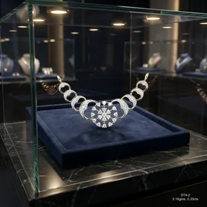 Mangalsutra en or rose 18 carats avec diamant de laboratoire 0,35 ct, taille ronde, clarté EF VVS-VS, bijoux de luxe de créateur - Product Image 2