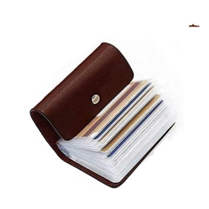 Tarjetero de cuero PU Premium delgado y elegante para hombre, gran oferta, Tarjetero con logotipo personalizado para tarjetas de crédito y uso en la oficina - Product Image 1