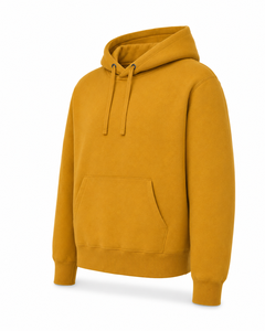 Sudadera con Capucha para Hombre, Color Amarillo Mostaza, Gruesa, Transpirable, de Secado Rápido, con Bolsillo Canguro y Cordón Ajustable, de Algodón y Felpa, Estilo Casual, Venta al Por Mayor - Product Image 3