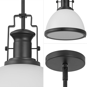 Modern Farmhouse Pendant <b>Light</b> Industrial Hanging <b>Ceiling</b> Fixture with Glass Shade Vintage Nautical Overhead Lamp for Kitchen - Product Image 2