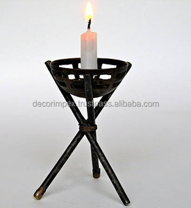 Handheld Teacup Design Taper Candle <b>Stick</b> Holder with <b>Smooth</b> Handle for Easy Home Decoration - Product Image 1