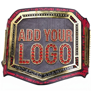 1316 Days Roman Championship Wrestle Mania 40 Limited Edition Modern Era Cow Hide Zinc <b>Red</b>/Blue Square Waterproof Customizable - Product Image 6