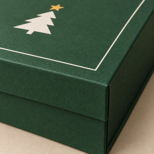 <b>Christmas</b> Rigid Paper <b>Gift</b> <b>Box</b> Square Cardboard Packaging <b>Box</b> with Foil Stamping for Corporate Holiday Basket - Product Image 5