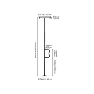 Barre d'appui de sécurité pour salle de bain, capacité 300 lb, poignée courbe antidérapante, fixation par tension, pour transfert du sol au plafond - Product Image 5