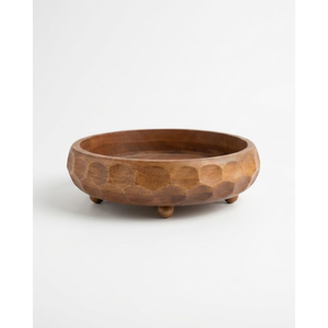 Bol de service artisanal en bois d'acacia naturel, écologique, grand saladier en bois pour fruits, décoration de cuisine, vaisselle - Product Image 4