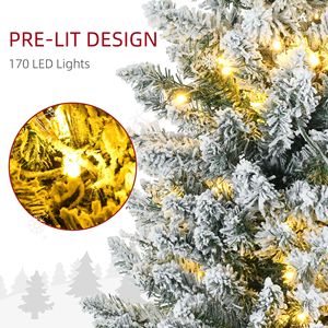 6ft Slim Artificial Christmas Tree Realistic <b>Branches</b> Warm White LED <b>Lights</b> Pencil Christmas Tree Green Christmas Decorations - Product Image 5