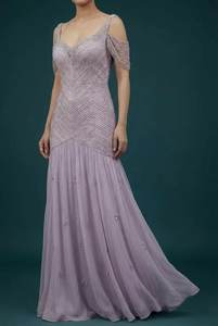 Robe de soirée longue perlée faite à la main de qualité supérieure avec un design élégant pour les occasions formelles, disponible au prix d'exportation - Product Image 3