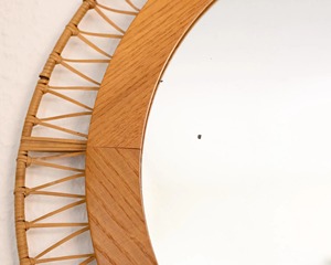 Wooden <b>Mirror</b> For Wall Decor Rustic Handcrafted Wooden <b>Frame</b> <b>Mirror</b> Natural Style Home Bathroom Bedroom Living Room Decor - Product Image 3