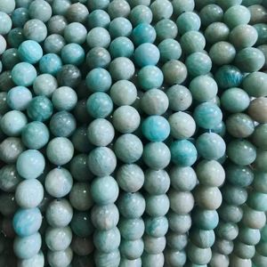 Perles d'hémimorphite naturelles en gros |   Collier de perles rondes en larimar bleu de 8 mm - Product Image 1
