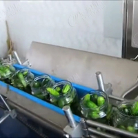 Ligne de production automatique de mise en conserve pour concombre mariné avec laveur de produits en conserve et en boîte, pasteurisateur, échangeur de chaleur