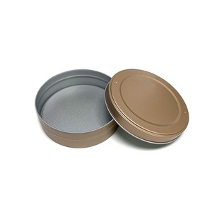 Lata Redonda de Metal Dorado con Tapa de Rosca, Acabado Mate, para Regalos, Manualidades, Envases de Velas, 109 x 34 mm - Product Image 1