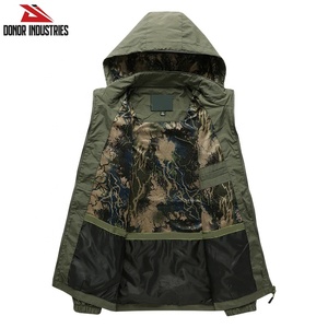 Men's Casual Canvas Windbreaker with <b>Stand</b> Collar Wholesale Varsity Jacket for Spring Season Waterproof Bomber Regular Sleeve - Product Image 4