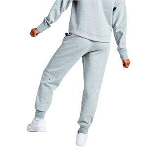 Marque privée 69% coton 31% Polyester femmes Tech polaire survêtement gris fermeture éclair à capuche Joggers pantalons de survêtement survêtement - Product Image 4