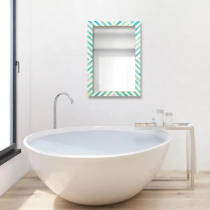 Modern Eco-Friendly Design <b>Wall</b> <b>Mirror</b> with Bone Inlay and Wood Frame <b>for</b> Bathroom Home Decor - Product Image 6