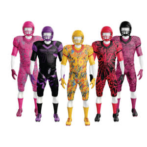 Uniformes de Fútbol Americano Personalizados Sublimados, Transpirables, 100% Poliéster, Manga Corta, Cuello en V, Ajustados, para Hombre, para Todas las Temporadas - Product Image 1