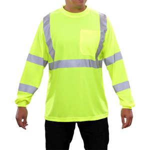 T-shirt de sécurité haute visibilité pour homme à manches courtes, jaune, avec bande réfléchissante, style vêtement de travail, col rond, coupe régulière, 340g, logo frontal - Product Image 2