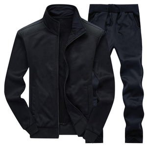 Trendy Men's Tracksuit Sets Zipper Design 100% Cotton Breathable Running Outfit Custom Logo Long Sleeve Tracksuits Set - Product Image 1
