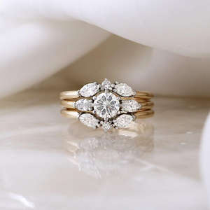 IGI/GIA Lab Grown Cut Diamond Vintage 14K Boda amarilla/Compromiso Anillo unisex en oro blanco fino Anillo de aniversario digno de fiesta - Product Image 1