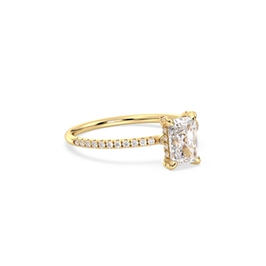 REYES Fashionable 925 Sterling Silver with 14K Yellow Gold Plated GRA Certified Moissanite Ring Perfect Wedding <b>Gift</b> For Women - Product Image 3