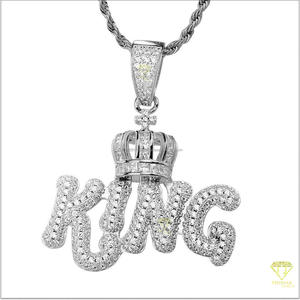 <b>King</b> <b>Crown</b> Pendant Lab Grown Diamond Iced Out Hip Hop Necklace Luxury Bling Jewelry Gift For Men - Product Image 3