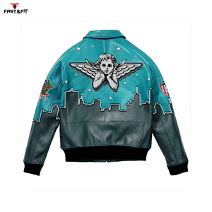 Chaqueta de Motociclista de Cuero Personalizada de Alta Calidad, Chaqueta Bomber de Lona para Invierno, Venta al Por Mayor OEM - Product Image 2