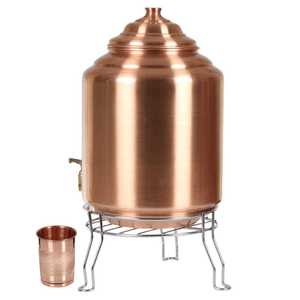 บอลด์ บลอสซัม พรีเมียม โมเดิร์น อีโค่เฟรนด์ลี่  กระติกน้ำทองแดงแบบพกพาไร้รอยต่อ  พร้อมฐานรอง  สำหรับน้ำอายุรเวท - Product Image 2