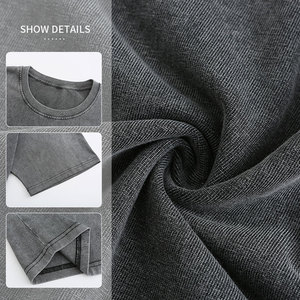 Camiseta de Algodón de Primera Calidad con Lavado Ácido, 250GSM, Estilo Retro, Impresión Digital Mineral, Talla Grande, Vintage - Product Image 4