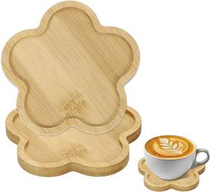 Posavasos de madera de bambú con diseño Turquoise Coastal Tranquility, elegante decoración para la cocina y la mesa de café, para tazas de café - Product Image 1
