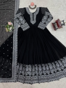 Conjunto de Salwar Kameez Dupatta Moderno de Georgette Pesado con Bordado y Relieve, para Mujer, Tallas Grandes, Rápido, para Boda o Uso Casual - Product Image 5