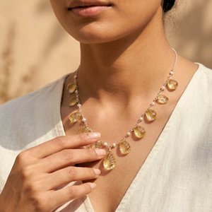 Collar de Gargantilla Bohemia con Perlas de Citrino, Piedra Preciosa Natural, Plata de Ley 925, Hecho a Mano - Product Image 5