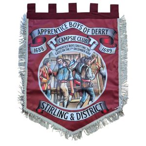 Bannière décorative pour loge Orange Order, spécifiquement pour les Sons de la Réforme, bannière brodée Mussel Burgh. - Product Image 5