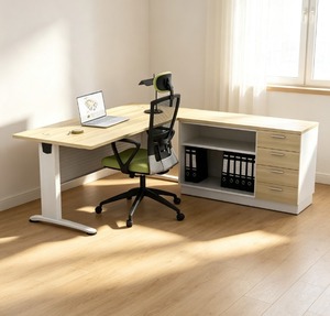 Bureau d'ordinateur exécutif moderne et durable, avec plateau en bois, design contemporain, espace de travail de 6 pieds, assemblage DIY commercial pour bureau - Product Image 2