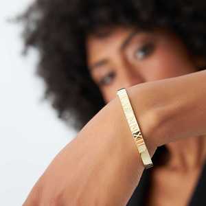 Luxury 14K Solid <b>Gold</b> Roman Numeral <b>Bangle</b> Bracelet Fine Jewelry 0.03 CTW 2 Diamond Female Charm <b>Bangle</b> Bracelets Ready To Ship - Product Image 5