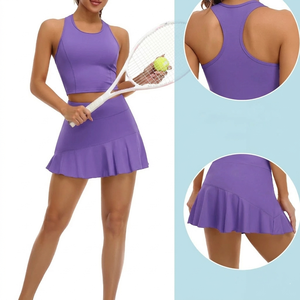 Conjunto de Falda de Tenis para Mujer, de Alta Calidad, Ajuste Delgado, Estilo Relajado, Falda Deportiva con Top Corto, Conjuntos Femeninos de Estilo Único y Fácil de Usar - Product Image 4