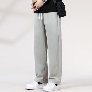 Pantalon de survêtement de luxe pour homme, coupe ample, en coton sergé fin, élégant, personnalisé, décontracté chic, avec poches latérales - Product Image 4