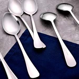 Juego de 6 Cucharas de Té Ecológicas de Terciopelo Plateado Brillante, Capacidad de 10 ml, Acero Inoxidable 18/10, Acero Inoxidable 304, para Hoteles - Product Image 4