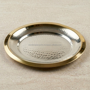 ถาดเสิร์ฟงานเลี้ยงสองสี ทองและเงิน พรีเมียม – ถาดเสิร์ฟแบบตอกลายด้วยมือ - Product Image 4